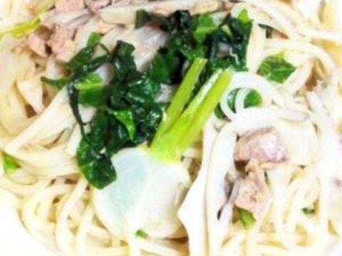 饂飩DEパスタ　《ツナと小カブの和風パスタ》